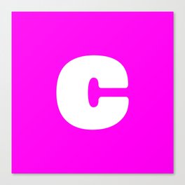 c (White & Magenta Letter) Canvas Print