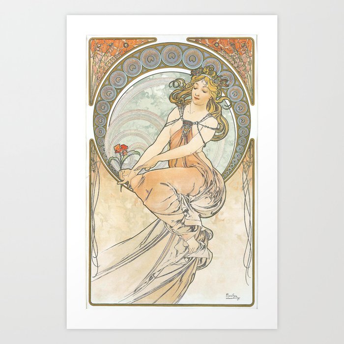 Alphonse Mucha The Arts 3 Vintage Art Nouveau  Art Print