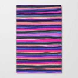 Colorful horizontal stripes brush strokes Canvas Print