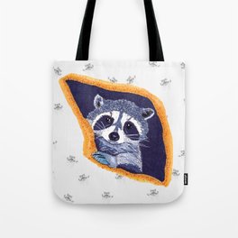 Peeking Raccoons #2 White Pallet - Tote Bag