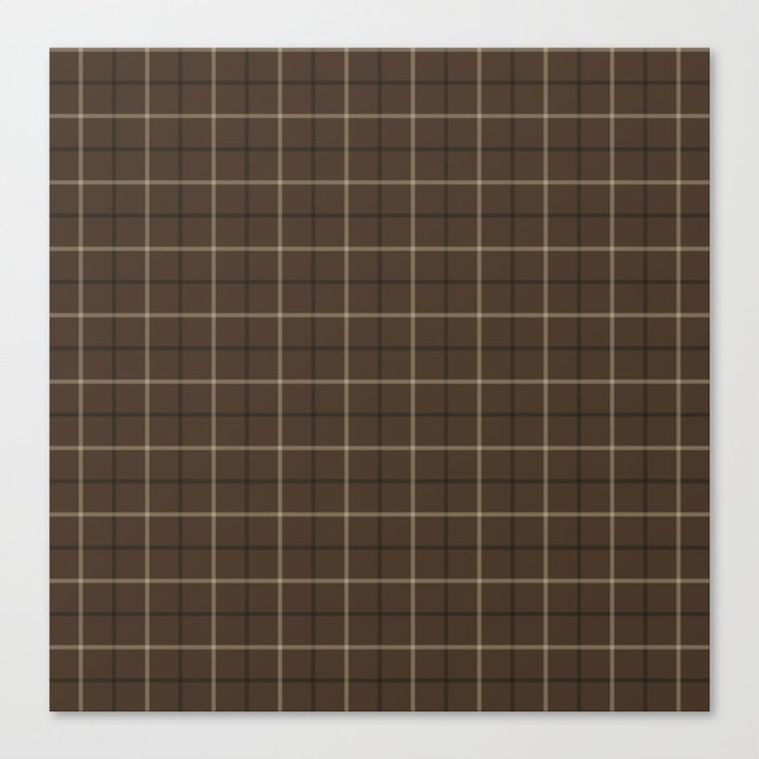 Brown And White Plaid Pattern Canvas Print