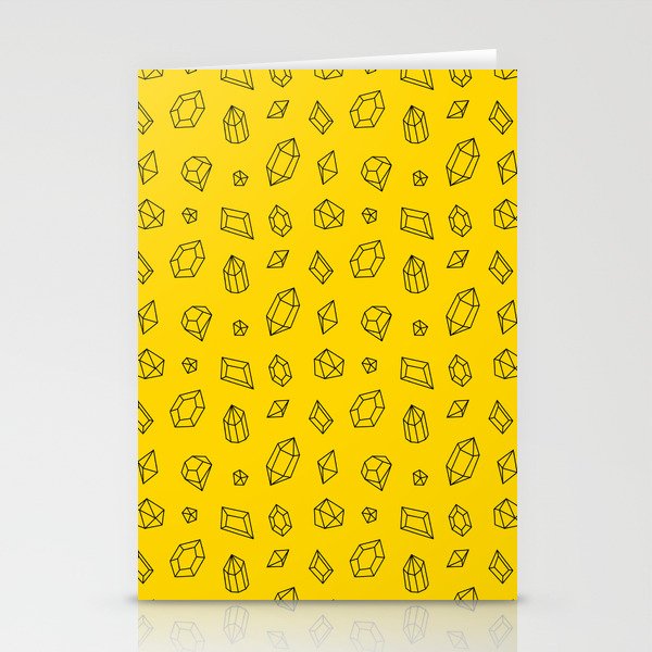 Yellow and Black Gems Pattern Stationery Cards