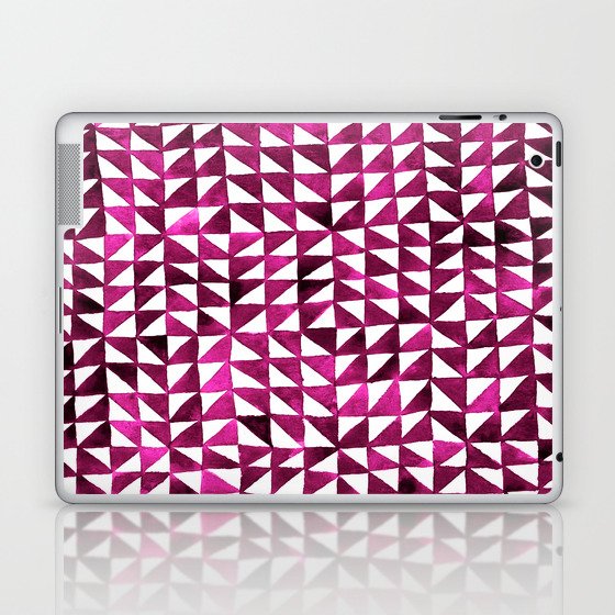 Triangle Grid pink and black Laptop & iPad Skin