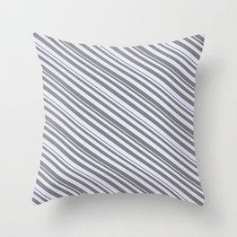 [ Thumbnail: Grey & Lavender Colored Striped Pattern Throw Pillow ]