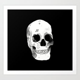 Skull in ink Art Print