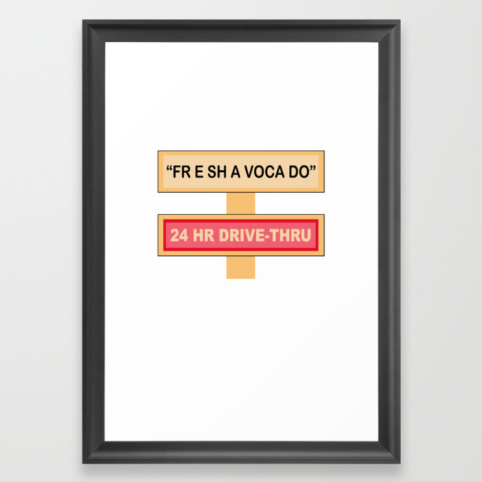 Fre Shavacado Shirt Fresh Avacado Funny 2016 Meme Framed Art Print