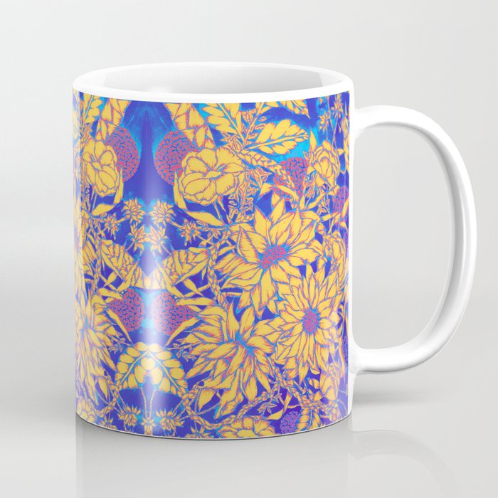 Neon Floral Pattern  Coffee Mug