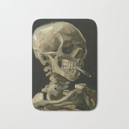 Van Gogh | Skeleton Smoking a Cigarette Restored Art Print Bath Mat