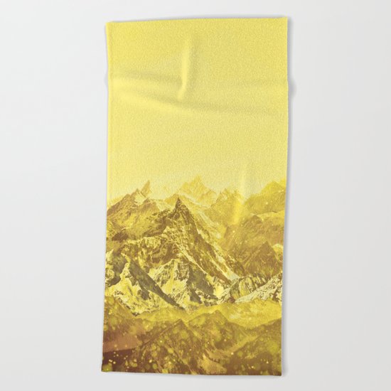 Mountains Yellow Beach Towel