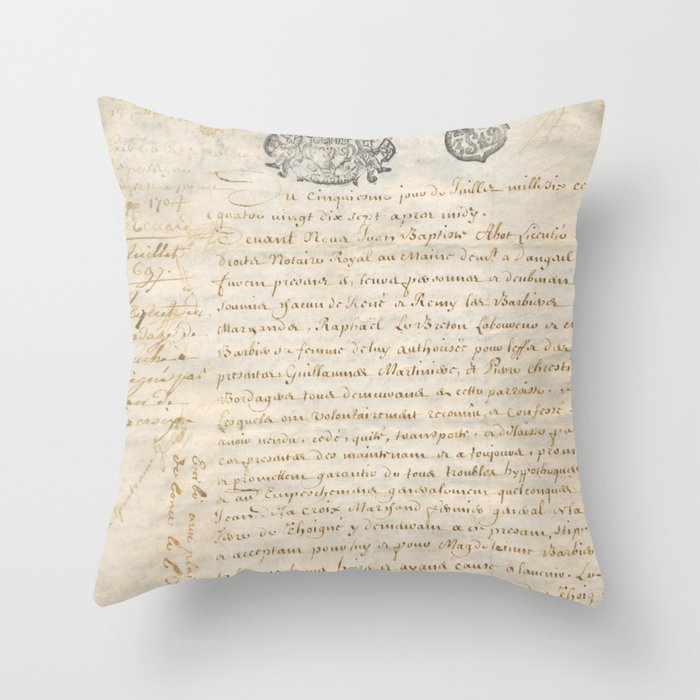 French Contract 1697 Throw Pillow