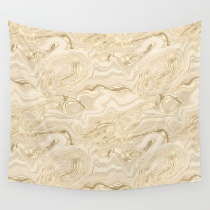 Glam Soft Gold Agate Swirl Texture Wall Tapestry