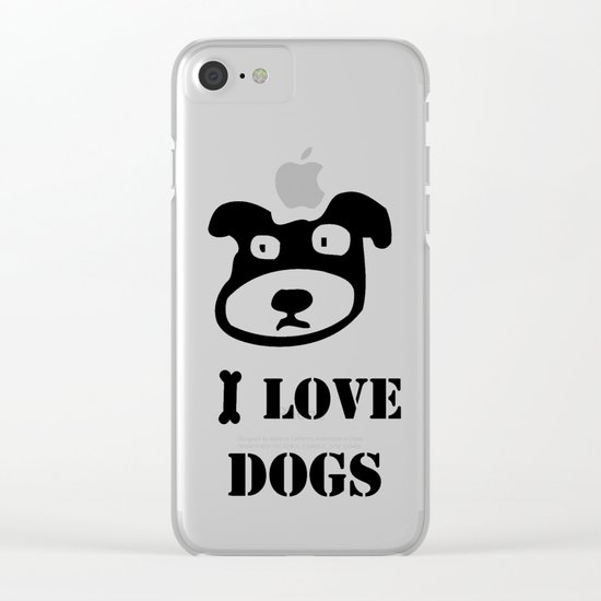 I LOVE DOGS Clear iPhone Case