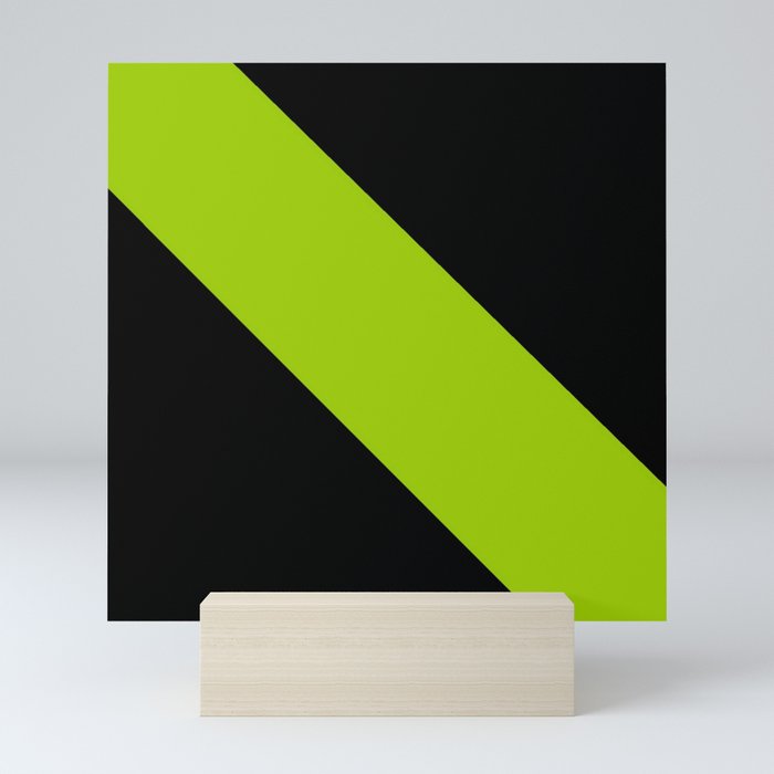 Oblique dark and green Mini Art Print