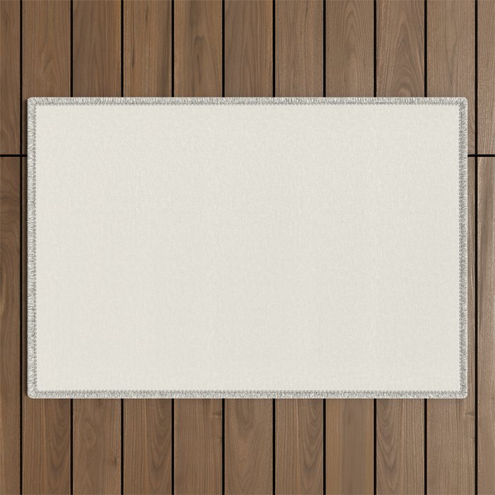 Cotton Off-white Solid Color Accent Shade / Hue Matches Sherwin Williams White Flour SW 7102 Outdoor Rug