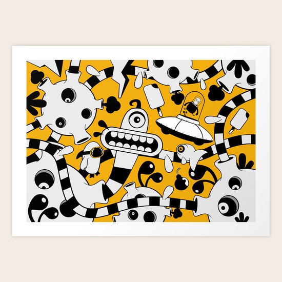 Black & Yellow Art Print