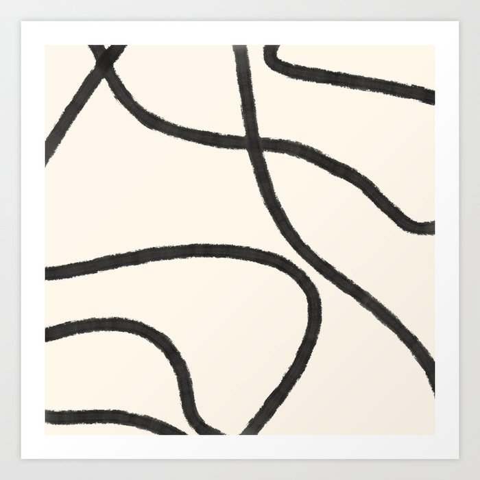 Thick Continuous Line Series 3  Boho Home Decor, Modern Wall Art