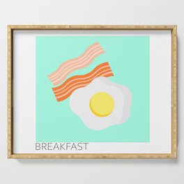 Vintage Breakfast - Eggs & Bacon Pastels Print Serving Tray