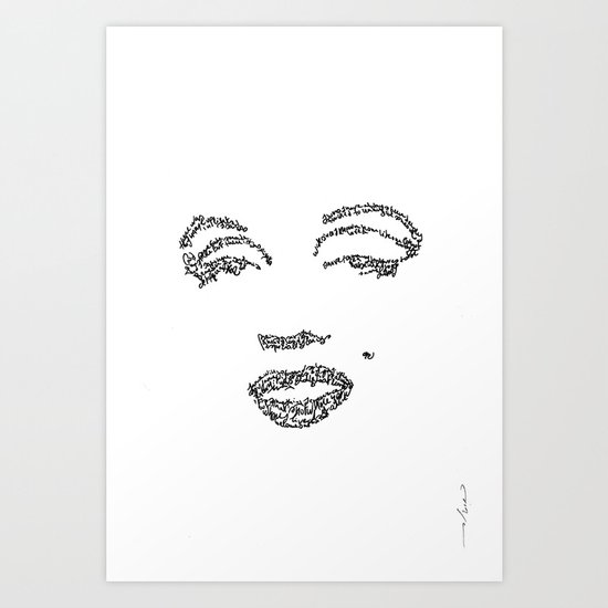 Marilyn Monroe WordsPortrait Art Print