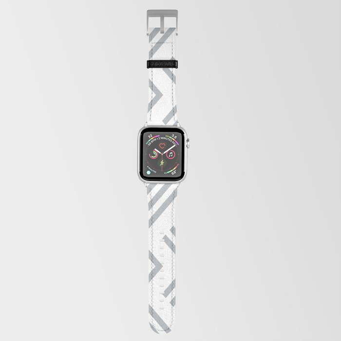 Gray and White Art Deco Chevron Arrow Pattern Pairs Dulux 2022 Trending Colour Restful Slumber Apple Watch Band