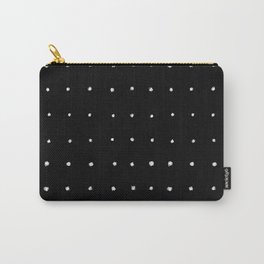 Dot Grid White on Black Carry-All Pouch