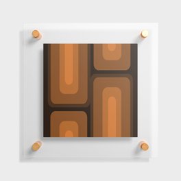 Mid Century Modern Long Rectangles Dark Burnt Orange Floating Acrylic Print