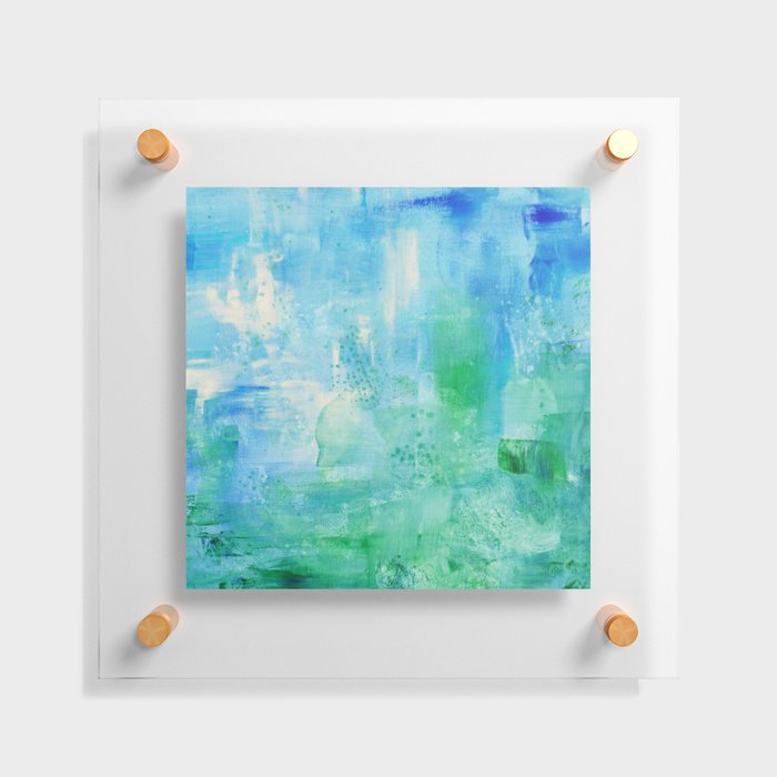 Texture #7802 | blue sky textured abstract painting Floating Acrylic Print