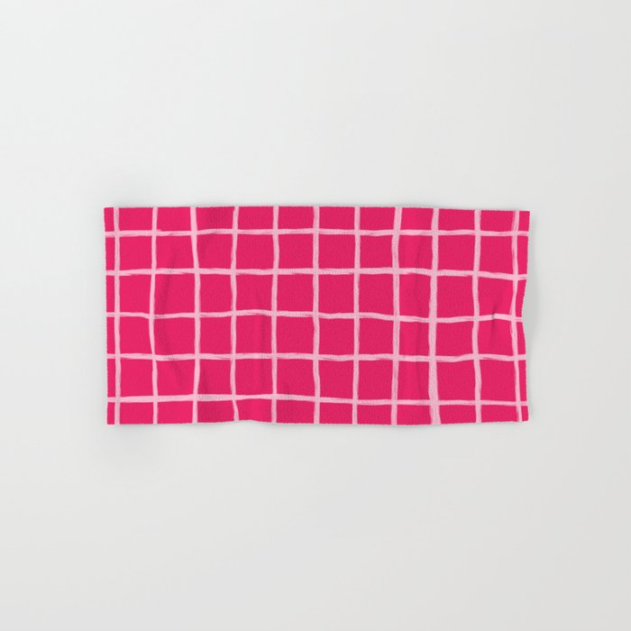 Pink on Pink Checkered Grid Hand & Bath Towel