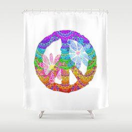 Sweet Peace - Colorful Mandala Art by Sharon Cummings Shower Curtain