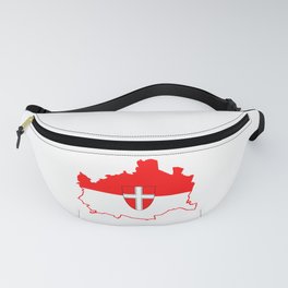 Flag Map of Vienna  Fanny Pack