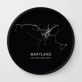 Maryland State Road Map Wall Clock