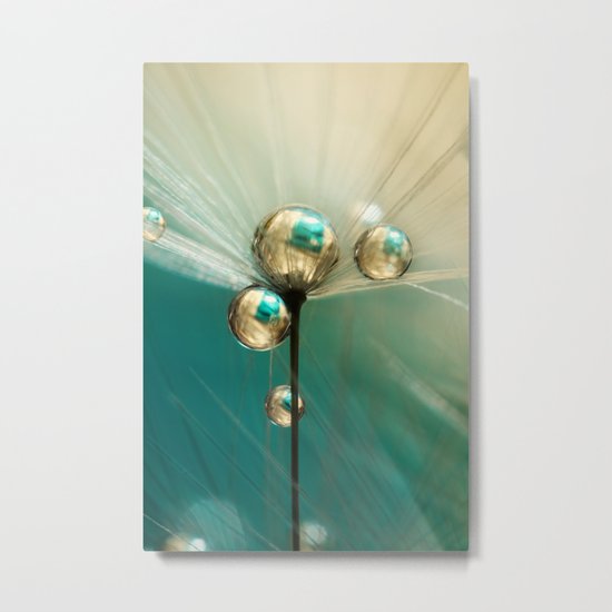 Dandy with Drops of Gold and Jade Metal Print