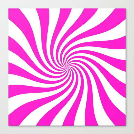 Swirl (Hot Magenta/White) Canvas Print