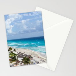 Mexico Photography - Exotic Beach By The Blue Ocean Water Stationery Card