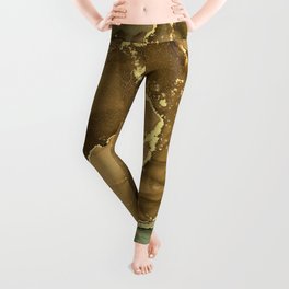 Natural luxury abstract fluid art painting in alcohol ink technique Leggings