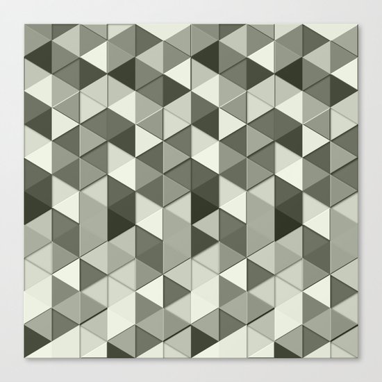 Cool Grayscale triangles geometric pattern Canvas Print