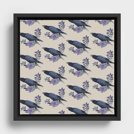 Raven Pattern Framed Canvas