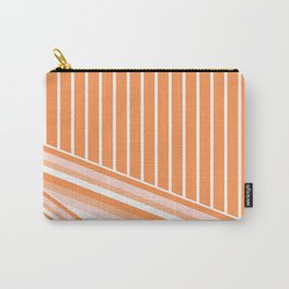Coral Pink Overlay Stripes Carry-All Pouch | Uniquestripes, Urban, Pastelcolors, Pinkwhite, Stripedpattern, Geometric, Modern, Orange, Simplistic, Coral 