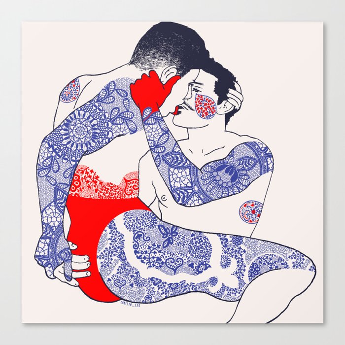 Couple tattoo Canvas Print
