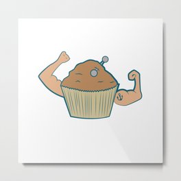 Stud Muffin Metal Print | Illustration, Joke, Food, Muscles, Graphicdesign, Arms, Flexing, Studmuffin, Muffin, Digital 