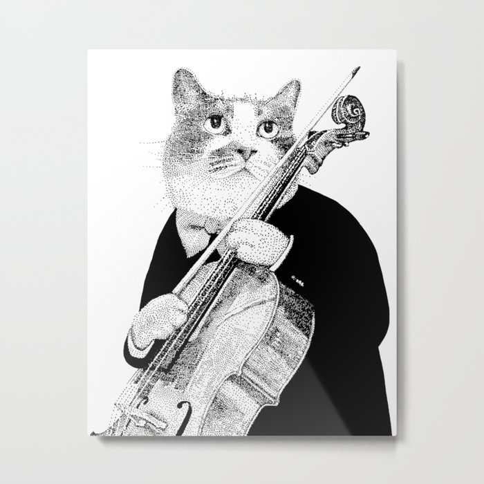 cello cat Metal Print