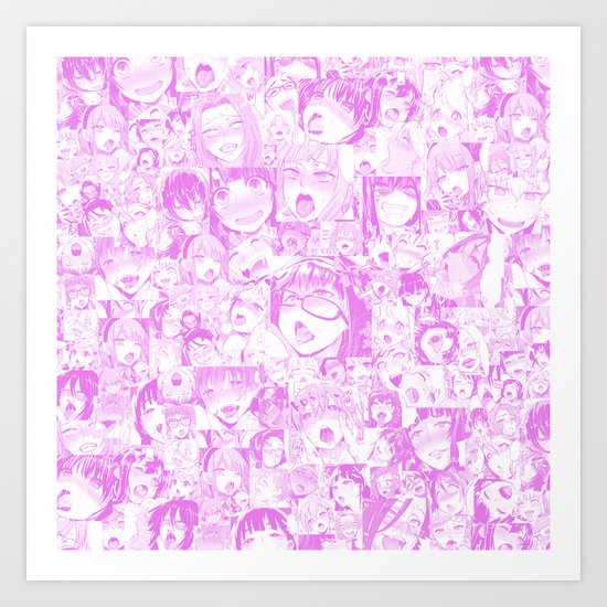 Pastel Ahegao Collage Art Print by the-thiiird | Society6