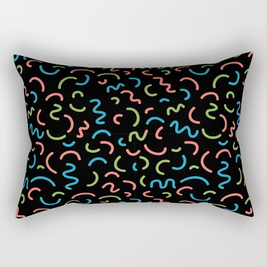 memphis squiggles modern minimal abstract pattern trendy gifts Rectangular Pillow