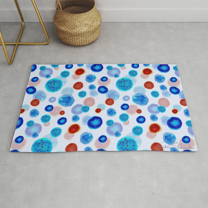 Blue Bronze Blooms Rug