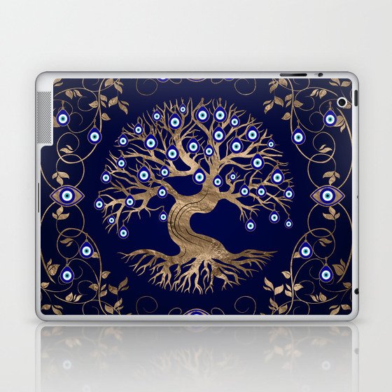 Tree of Life Evil Eye Ornament Laptop & iPad Skin