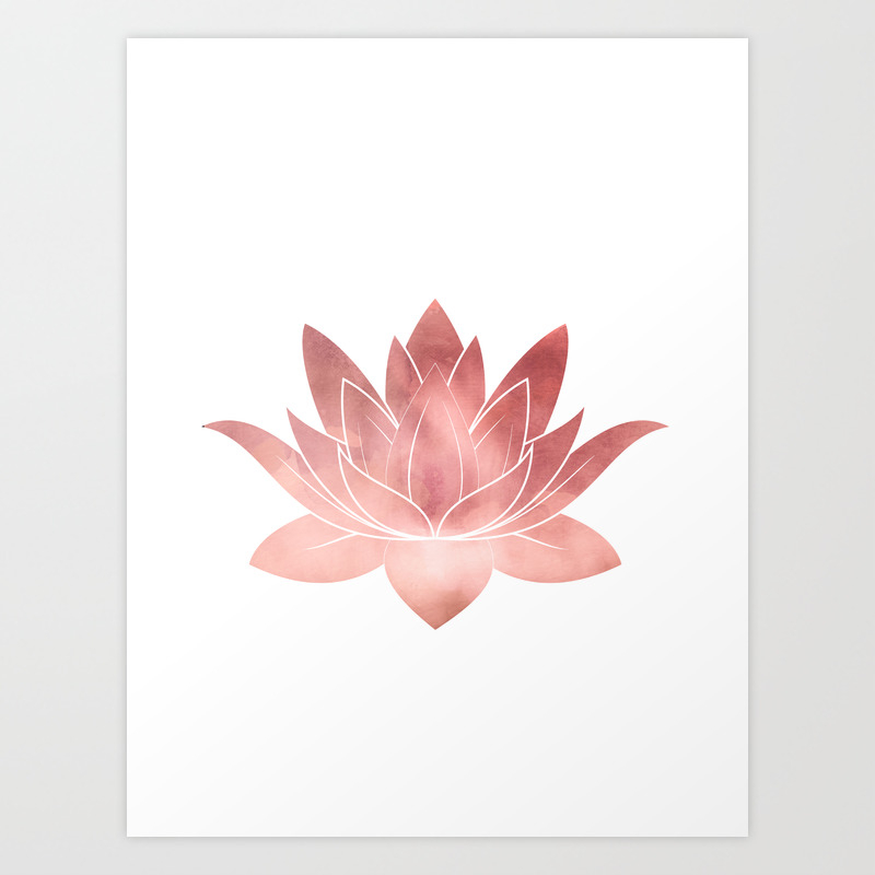 Pink Lotus Flower Watercolor Texture Art Print By Ccartstudio Society6