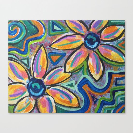 Abstract Flowers Canvas Print