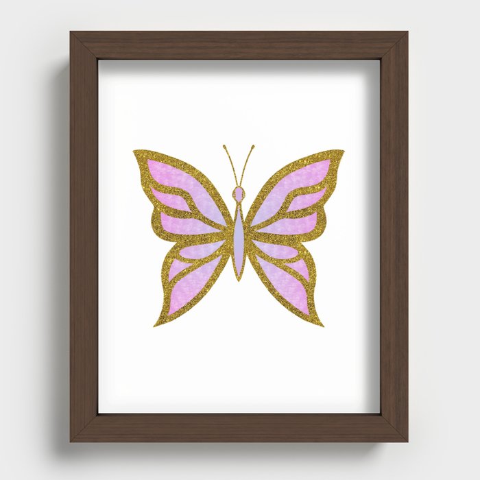 Glitter Butterfly Small Recessed Framed Print