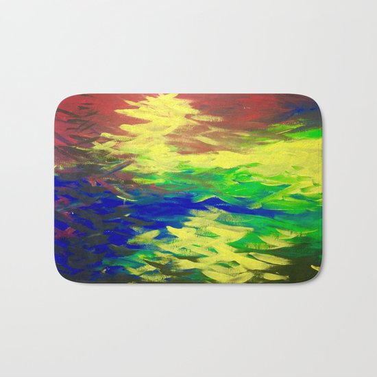 Peacock. Mimosa Inspired Primary Colors. Peacock. Bath Mat
