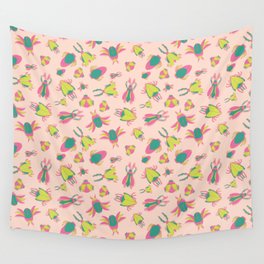 Fluro Bugs Repeat Wall Tapestry