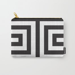 Black Greek Stripes Carry-All Pouch | Bold, Travel, Beach, Colorblock, Style, Nautical, Greek, Pattern, Edgy, Fashion 